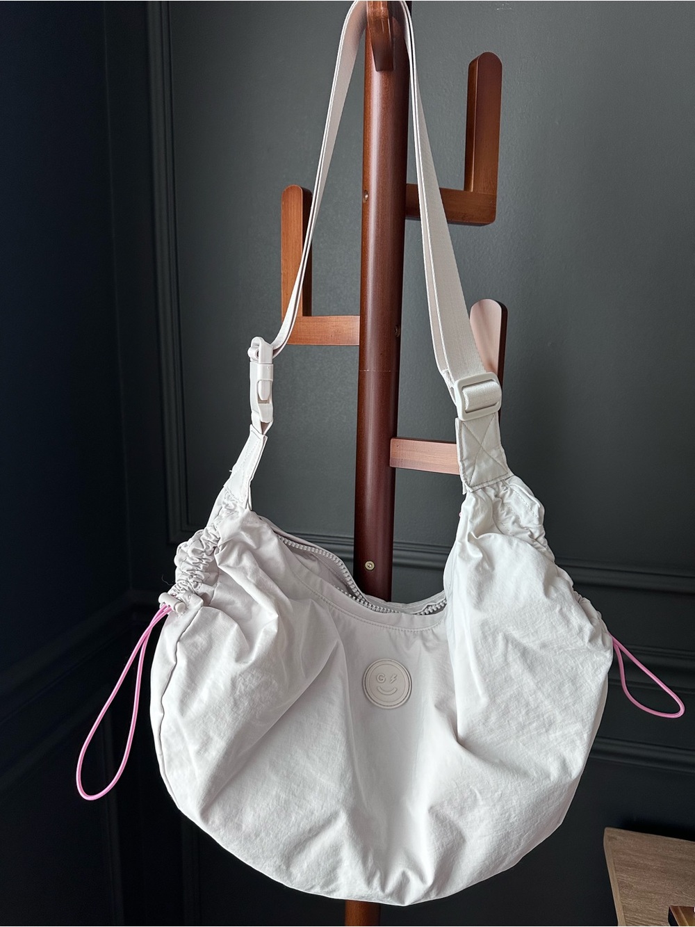 GILLY HICKS Light Grey Women's Shoulder Bag - Minimal Drawstring Tote